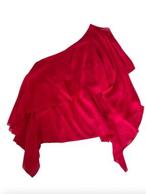 Alice + Olivia Silk Pink Blouse One Shoulder Silk XS